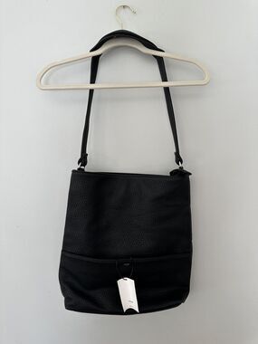 Co Lab Black Leather Handbag Tote Purse Bag Crossbody